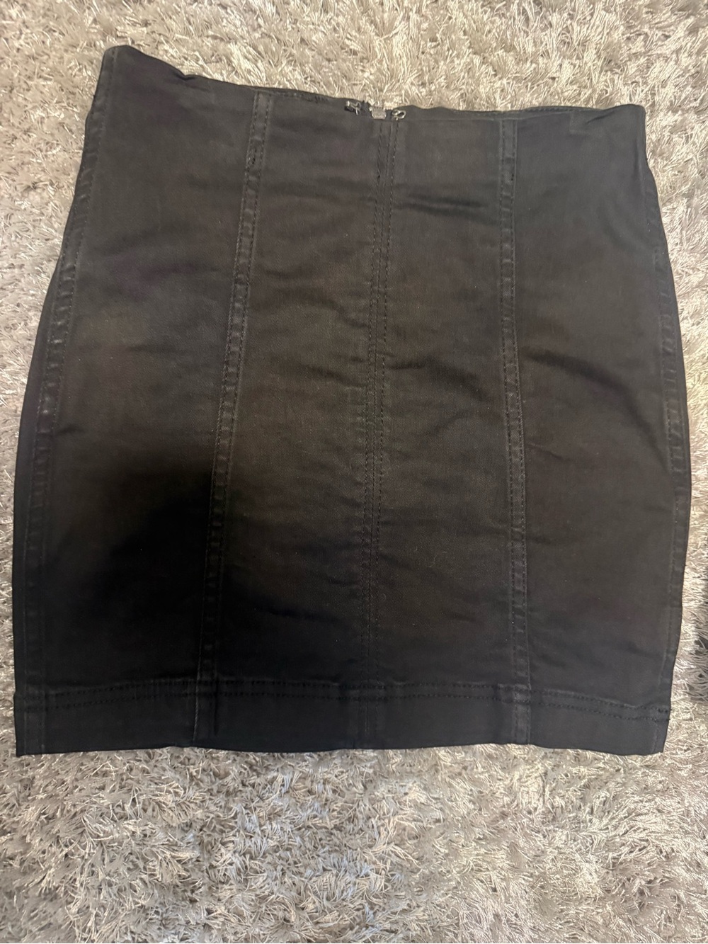 Free People Black Structured Mini Skirt